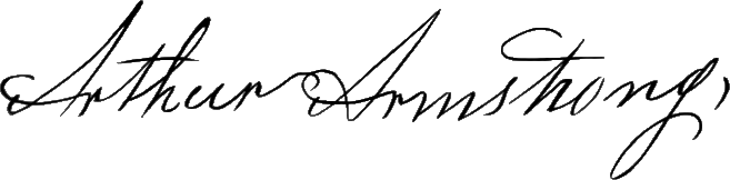 Arthur Armstrong signature